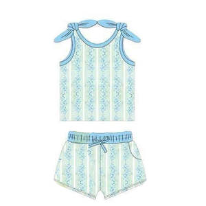 Set di pantaloncini floreali da ragazza: spalla in pizzo con stampe multiple, serie di <span class=keywords><strong>abbigliamento</strong></span> estivo per bambini dolce e carina - Product Image 6