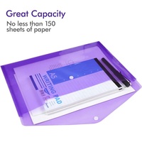 Sac de dossier enveloppe en plastique Transparent A4 Portable à la mode, Logo de taille personnalisée, matériau PP Transparent