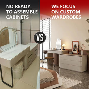 Meuble de rangement de chambre à coucher en bois massif à 8 tiroirs personnalisé avec <span class=keywords><strong>miroir</strong></span> de maquillage à LED, design moderne, <span class=keywords><strong>coiffeuse</strong></span> intelligente - Product Image 3