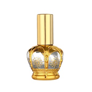 Factory Direct 10ml Electroplating Crown Perfume Dispenser <strong>Bottle</strong> <strong>Mini</strong> Travel Glass <strong>Bottle</strong> for Skin Care Cream Sample Glass - Product Image 5