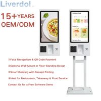 Kiosque en libre-service 21,5 24 32 pouces LIVERDOL avec écran tactile, terminal de paiement, reconnaissance faciale, code QR pour la restauration