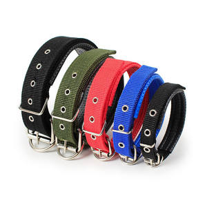 Kerah anjing empuk lembut 9 warna kerah anjing nilon awet dapat diatur dengan cincin D logam dan gesper - Product Image 3