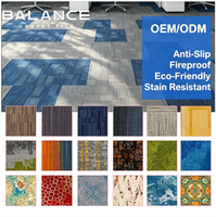 Balance Luxus Moderne Büro-Teppichfliesen Abnehmbare Dicke Kommerzielle Quadratische Nylon 50x50cm Schlingenflor-Bodenfliesen