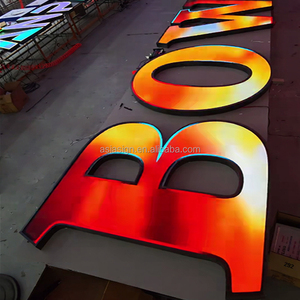 Enseigne lumineuse LED RVB dynamique couleur pleine, décoration artistique intérieure, en acier inoxydable et acrylique, personnalisée, pour studios créatifs, bars et bâtiments 3D - Product Image 5
