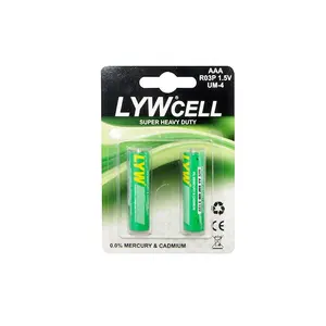 ECO-friendly Carbon zinc disposable R6p AA battery of Shenzhen famous LYW brand