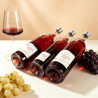 Bouteille de vin en verre transparent vide de 750 ml, type Bourgogne/Bordeaux, avec capsule couronne, pour vin rouge et brassage maison - Vente en gros