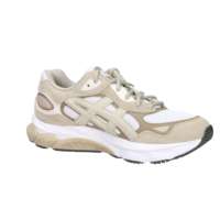 Chaussures de basket-ball pour hommes en daim respirant beige et blanc