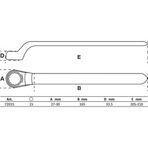 BGS VDE Llave de anillo de un solo extremo compensado profundo 15 mm - Product Image 2