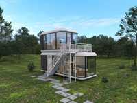 Villa mobile préfabriquée de luxe maison modulaire système de contrôle intelligent cadre en acier léger maison préfabriquée unité modulaire mobile