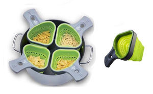 ตะกร้าพลาสติกมีช่องระบายน้ำกันรั่วสำหรับใช้ในครัวตะแกรงกรองข้าวสำหรับหม้อแกดเจ็ตเครื่องกรองด้านข้าง - Product Image 6