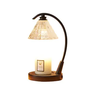 Retro Candle Warmer Lamp for Jar Candles, Dimmable Candle Melter with Clear Glass Shade, Vintage Electric Candle Heater