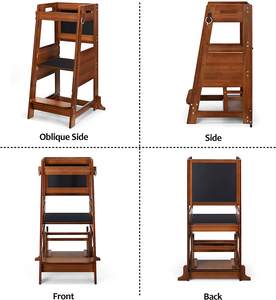 Torre de madera de bambú para niños, taburete escalonado Montessori, torre de aprendizaje - Product Image 5