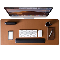Tapis de souris de bureau en cuir PU avec logo personnalisé du fabricant, tapis de souris imperméable XXL, tapis de table de bureau en cuir