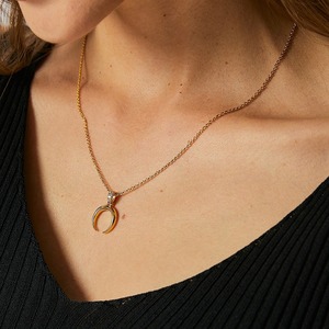 Collar con colgante de cuerno de luna CZ para mujer, cadena chapada en oro para clavícula, joyería de moda, entrega en 7 días - Product Image 2