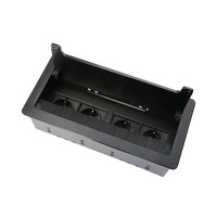 Boîte de prise de courant multimédia de table, 2 ports, charge sans fil 20W, charge rapide USB Type-C 18W, 4 prises de courant UK, alliage d'aluminium