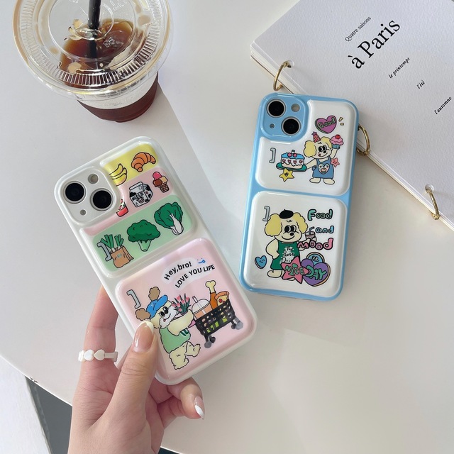 Funny Cute Fridge Cartoon Puppy Design Soft TPU Cartoon Phone Case for iPhone 13 13 Pro Max