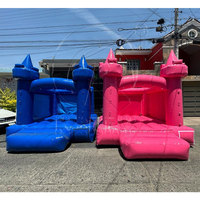 Vente en gros de château gonflable rose commercial de petite taille pour enfants, trampoline gonflable 3x3m