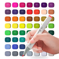 Vente chaude 216 Couleur Thin Line Alcohol Marker Pen Écriture à double tête avec Fine Flat Nib Non effaçable Permanent InkRetention
