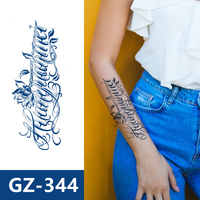 Stiker Tato Sementara Herbal Tahan Air Tahan Lama 2 Minggu Motif Doa Iman Simbol Tubuh Lengan Gardenia Seksi