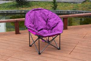 Silla Luna Metálica Moderna Plegable Tipo Platillo Acolchada para Jardín y Camping, Silla de Descanso con Capacidad de 300 Libras, Portátil para Sala de Estar y Uso Exterior - Product Image 3