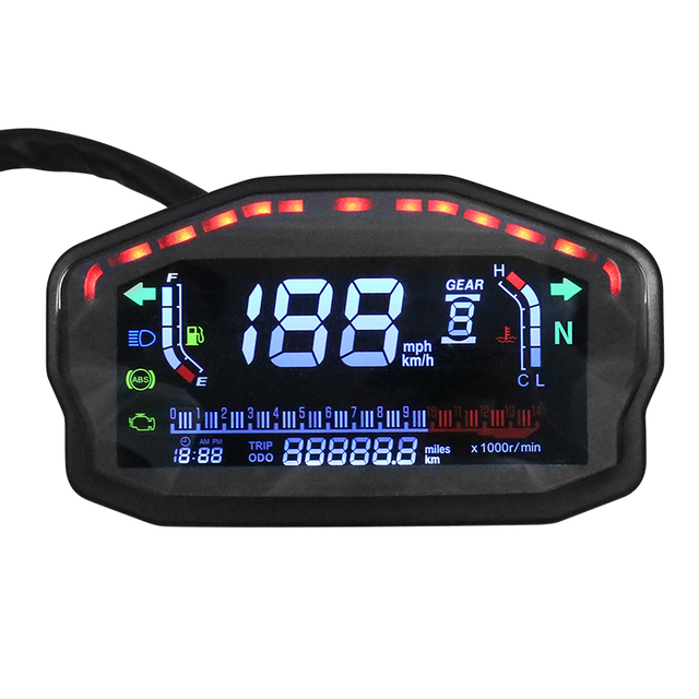 Multi-function Digital Indicator Fuel Meter Tachometer Motorcycle LCD Digital Speedometer Odometer