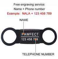 Schwarze Farbe Leere Metall abdeckung Silikon Hund ID Namensschild Haustier QR-Code Laser gravur