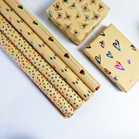Kertas Kado Mewah Cetak Emas Berkualitas Tinggi Ramah Lingkungan Berwarna-warni Motif Bunga Bintang Dua Sisi Berlapis Resin Tahan Air