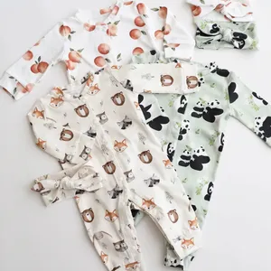 Biologisch Katoenen Babykleding Op Maat Logo Niet-Benauwde Baby Romper Pasgeboren Romper