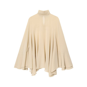 PB&ZA Wanita 2026 Musim Panas Mode Baru Blus Asimetris Dekorasi Laminasi Vintage Lengan Panjang Kemeja Wanita Blusas Atasan Chic - Product Image 1