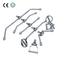 VIGFIT Juego de Accesorios para Máquina de Poleas con Barra de Tracción en Varios Tamaños, de Acero Inoxidable 304, para Entrenamiento de Fuerza en Gimnasio, con Agarraderas