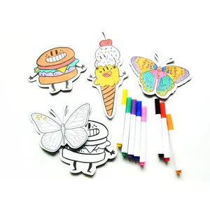 Creative DIY Magnetic Coloring Sheet Fridge Magnet with Markers for Kids
