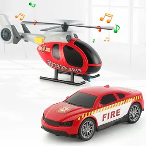 PANDAS 1:12 coche eléctrico de <span class=keywords><strong>juguete</strong></span> de gran tamaño para niños camión de <span class=keywords><strong>bomberos</strong></span> multifunción con música luz inercia características Vehículo de plástico - Product Image 4