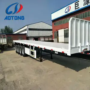 hot selling 2 3 4 axles 40ft shipping container carry semi trailers Tri axles 45ft flat bed platform truck trailers