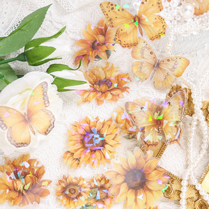 60 autocollants par paquet, série fleurie, décorations pour cahier, collage, autocollants de base, autocollants DIY - Product Image 3