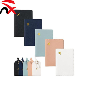 Ensemble porte-carte d'identité et porte-passeport en cuir PU, étiquette de bagage, couverture de passeport en cuir PU, étiquette de bagage de <span class=keywords><strong>voyage</strong></span> pour les voyages d'affaires - Product Image 2