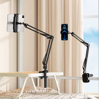 Support de lit portable Leadingplus à bras long réglable pour téléphone et tablette, rotatif à 360 degrés, hauteur flexible, col de cygne