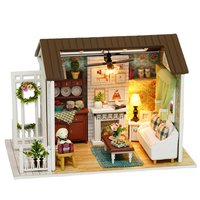 Jouets éducatifs DIY, jeu de rôle, maison de poupée en bois avec lumière, jouets pour enfants, maison de poupée sans colle