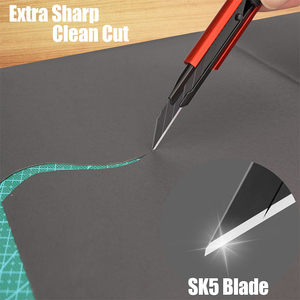 Foshio 18mm SK5 Blade Utility Retractable <b>Box</b> Cutter Custom Logo & Color Low MOQ <b>Heavy</b> <b>Duty</b> Plastic+Steel Craft Knives Artists - Product Image 6