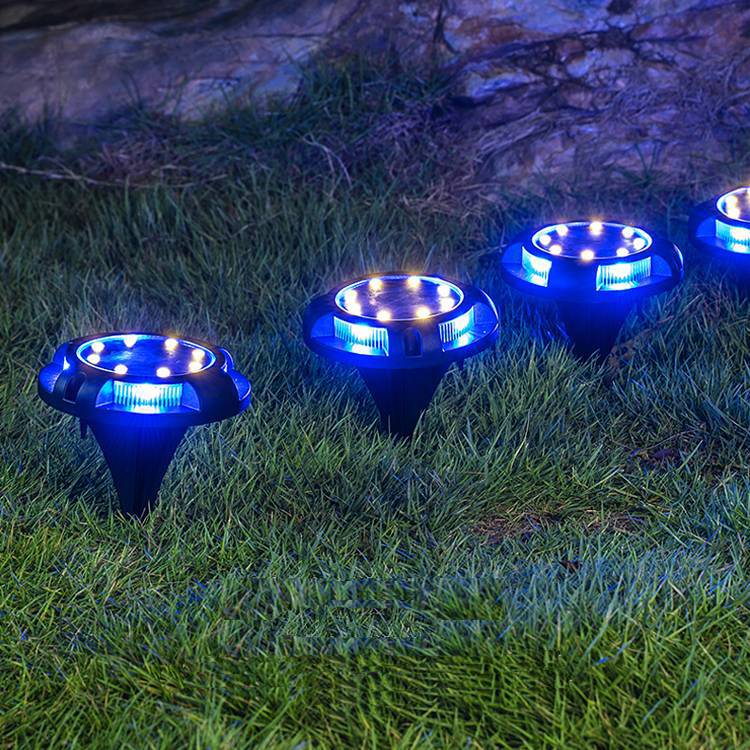 12 LED Солнечная приведенная в действие диск огни Открытый водонепроницаемый сада ландшафтное освещение для двор палубе газон патио дорожки лужайка