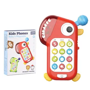 Lovely Modelling Tpr Material Education Electrical Kids Mobile Phone Toy Music Lights Baby Phone