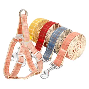 Amaz Best Seller Upgraded Version Pet Dog Harness and Leash Set Plastic Bag Plaid Feather Trade Assurance Sustainable 10 Sets