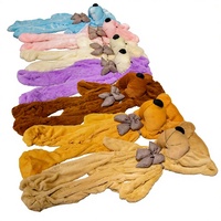 Ours en peluche long et moelleux, hauteur 60cm-200cm, rembourrage en coton PP, design semi-finis pour câlins, sac en filet inclus