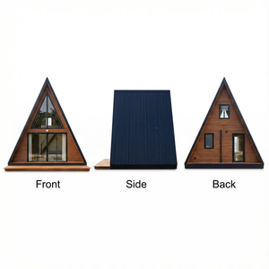 Casa de Juegos Triangular de Madera y Acero para Niños |   Casa de Jardín Moderna, Ecológica e Impermeable |   Casa Prefabricada de Fácil Montaje - Product Image 5