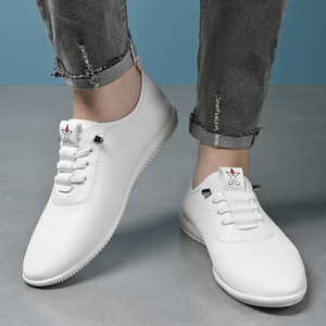 Chaussures de conduite en cuir pour hommes Lzhv, bout pointu, à lacets, semelle souple en caoutchouc, décontractées pour le printemps, noires - Product Image 3