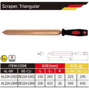 Wedo GS bam DIN giấy chứng nhận không phát ra tia lửa beryllium đồng nhôm đồng hình tam giác <span class=keywords><strong>scraper</strong></span> - Product Image 4