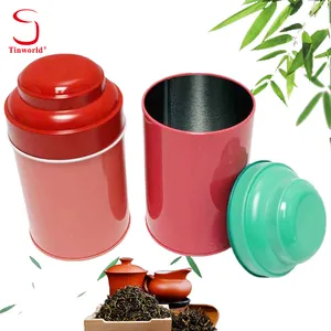 Popular Custom Printing Tinplate Packaging Cylindrical Screw Cover Empty Storage Metal Box Food Grade Tin Tea Can