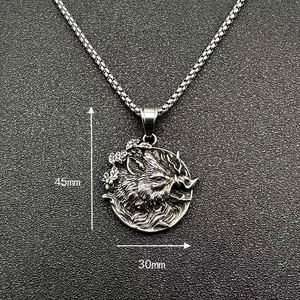 Prêt à expédier de haute qualité Viking Souvenir collier en acier inoxydable collier Viking pour hommes mythe nordique collier de <span class=keywords><strong>sanglier</strong></span> (BN172) - Product Image 5