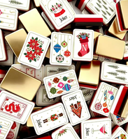 Modernes Goldenes Weihnachtsthema Faltbares Acryl-Amerikanisches Mahjong-Set 160 Stück für 4 Spieler Neuartiges Reiseset Unterhaltung Spaß