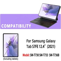 Keyboard TrackPad Nirkabel OEM Bahasa Kustom dengan Lampu Latar untuk Samsung Galaxy Tab S7FE 12.4 SM-T730 T733 T736B Magic Keyboard