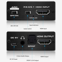 Extracteur audio optique HDMI vers HDMI ARC 18Gbps 4K 60Hz 3D HD HDR HDMI 2.0 Adaptateur convertisseur d'extracteur audio ARC 5.1 canaux